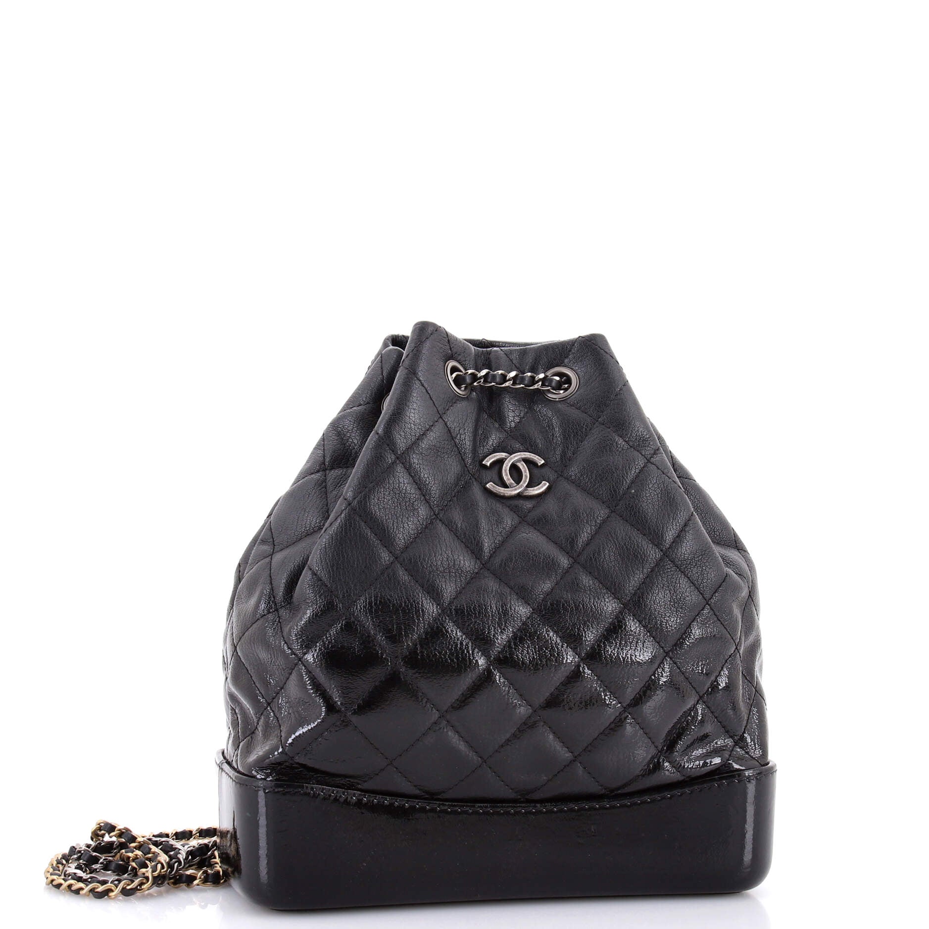 Gabrielle Backpack Quilted Goatskin and Patent Medium
