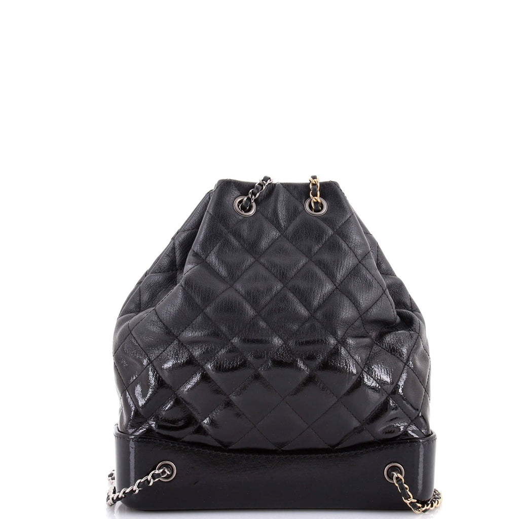 Gabrielle Backpack Quilted Goatskin and Patent Medium