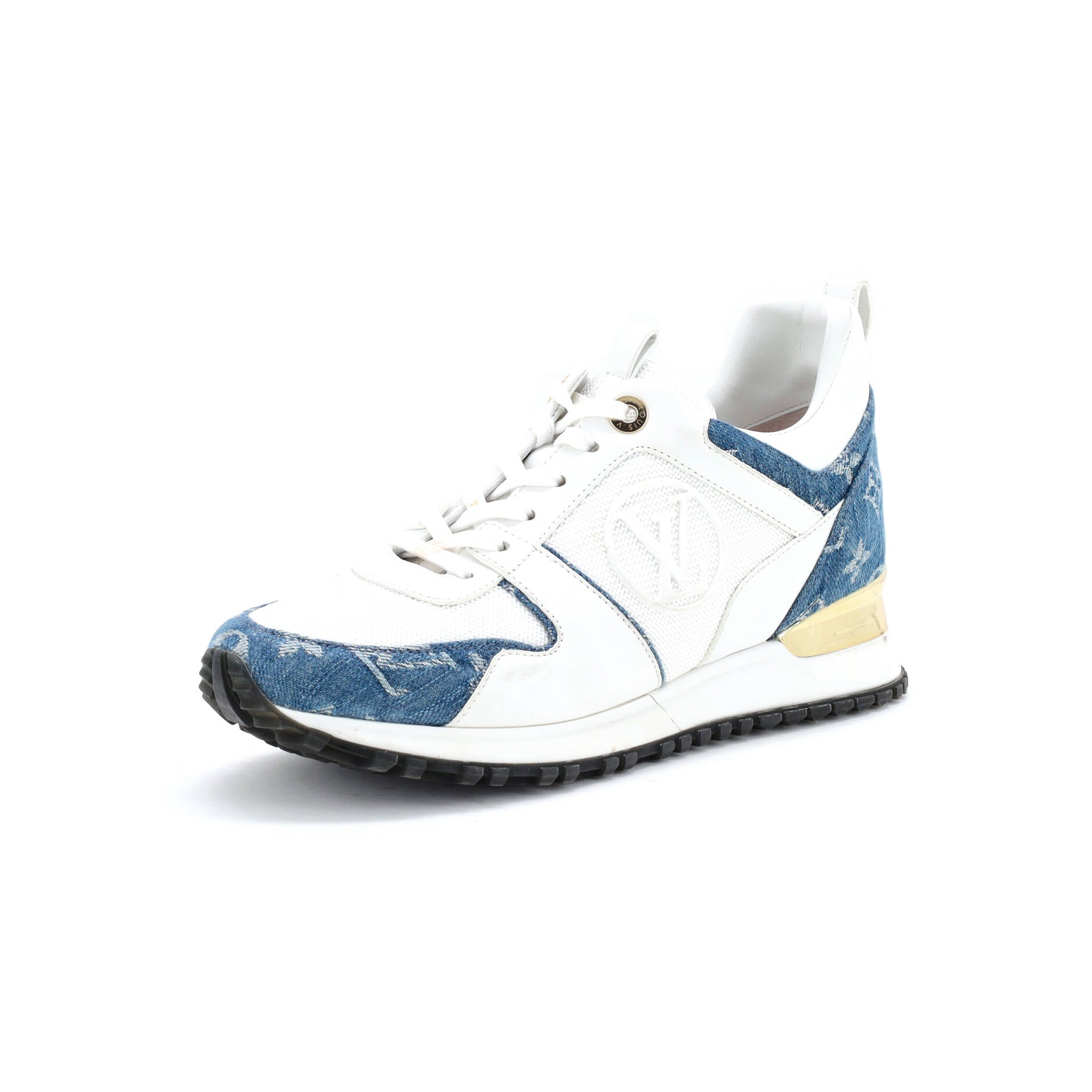 Women's Run Away Sneakers Mesh with Monogram Denim and Leather