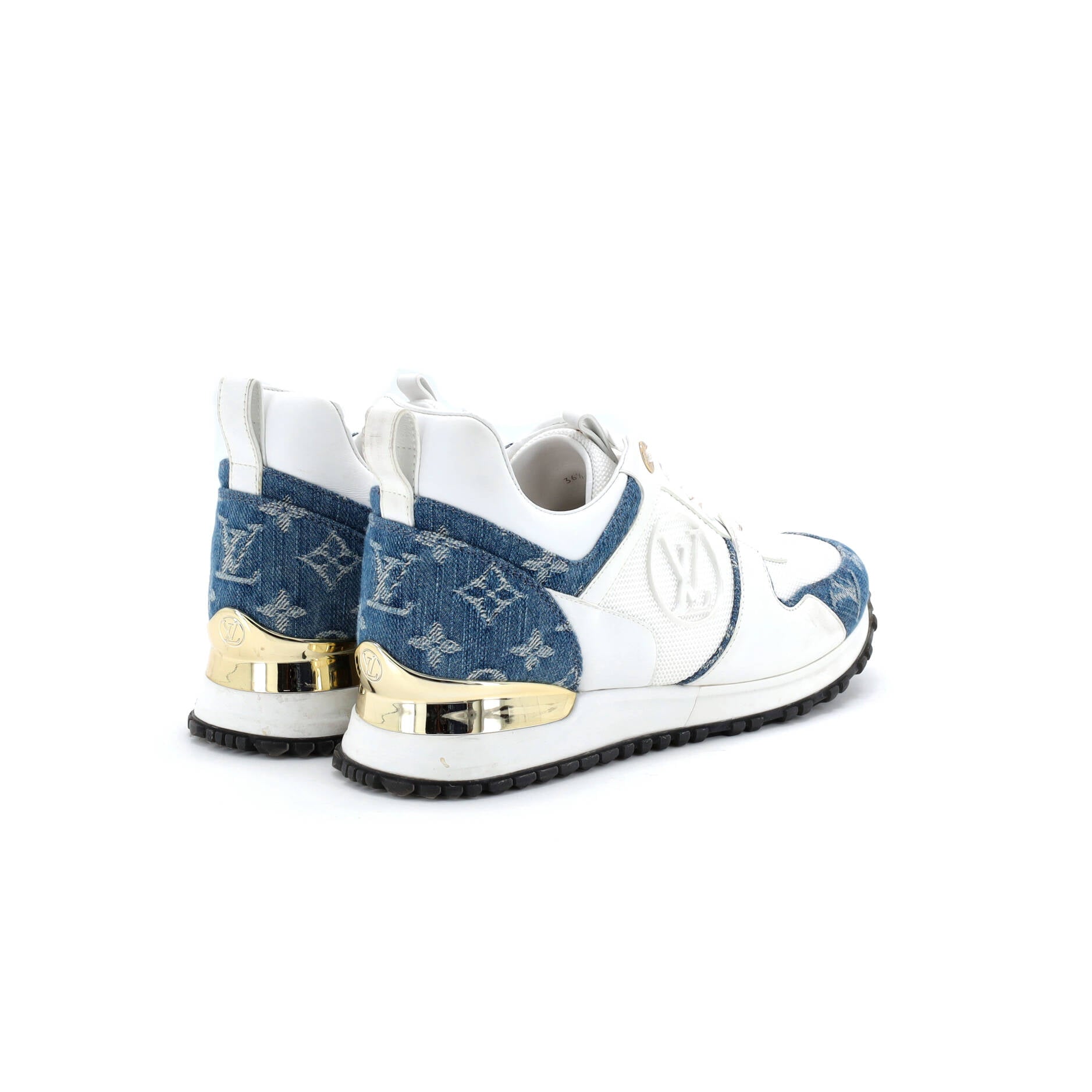 Women's Run Away Sneakers Mesh with Monogram Denim and Leather