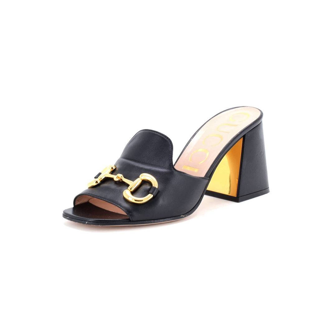 Women's Horsebit Block Heel Sandals Leather