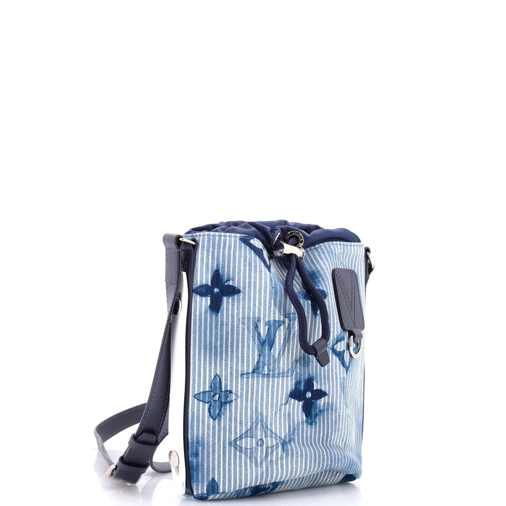Sac Marin Bag Limited Edition Monogram Watercolor Stripes Denim BB