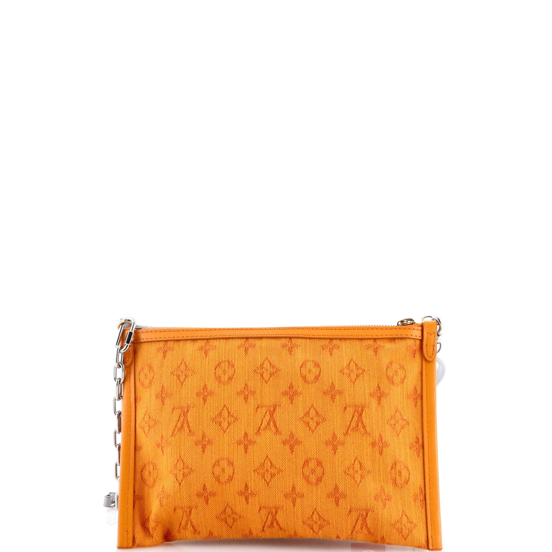 Double Flat Messenger Bag Limited Edition Logo Story Monogram Canvas and Denim