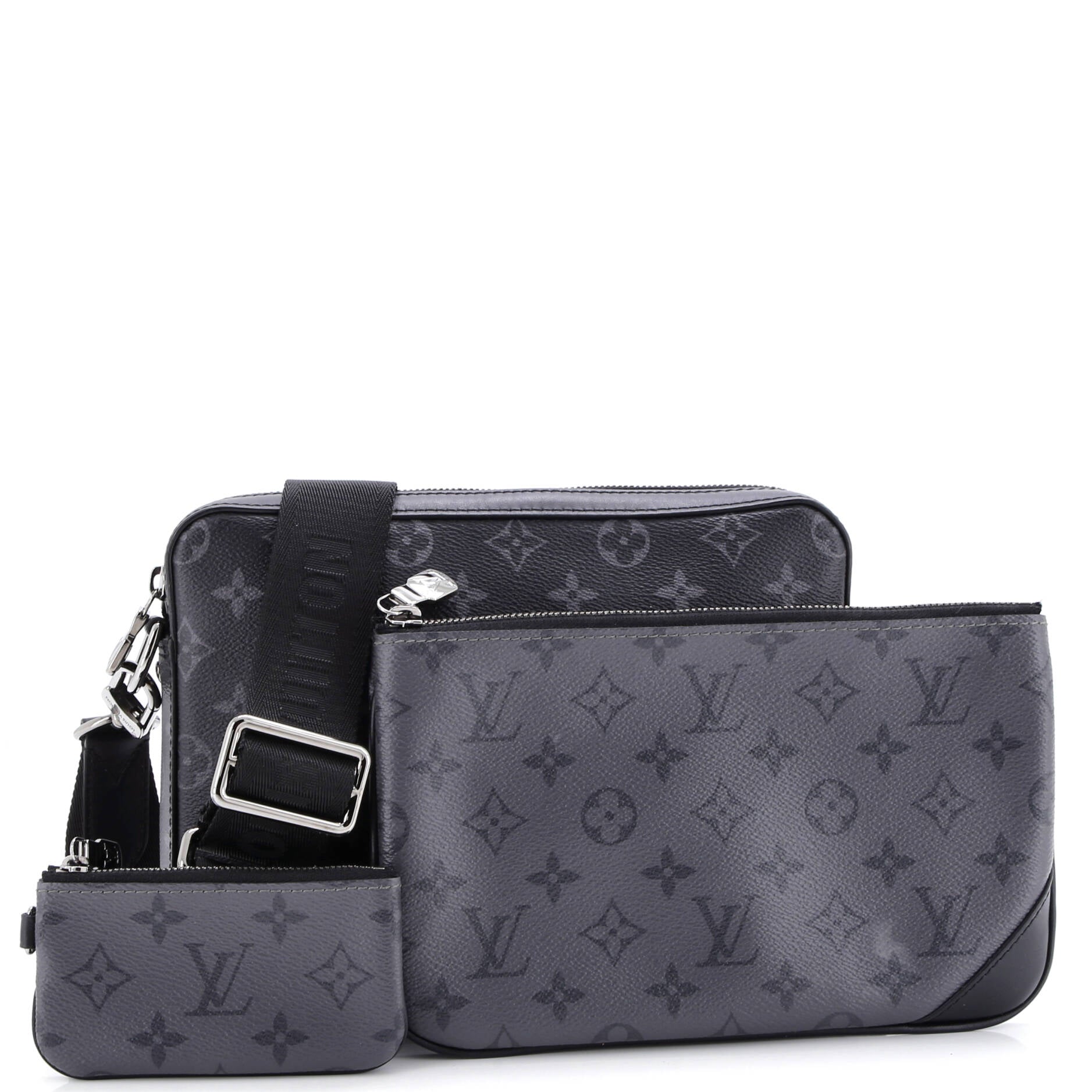 Trio Messenger Bag Reverse Monogram Eclipse Canvas
