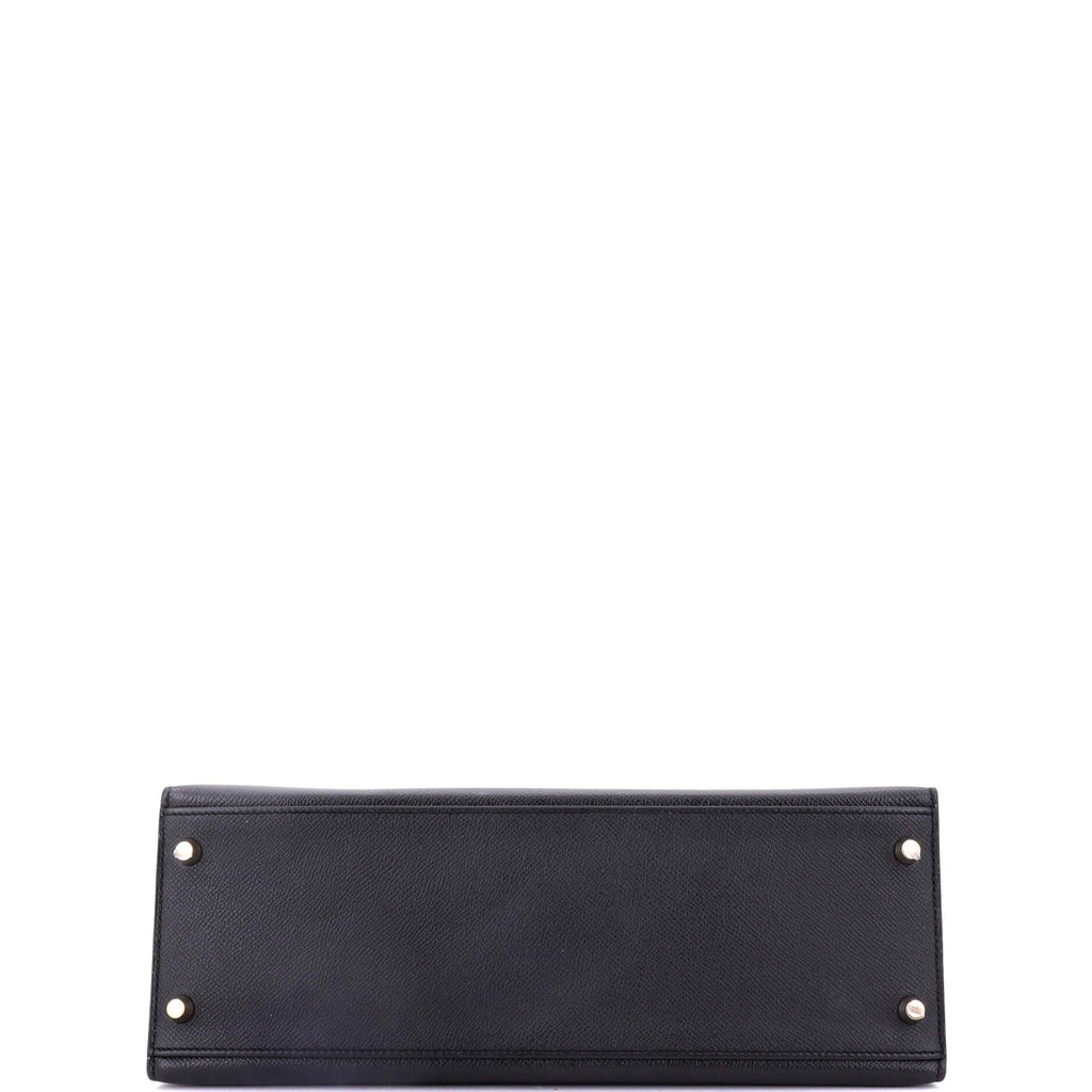 Kelly Handbag Noir Epsom with Gold Hardware 32