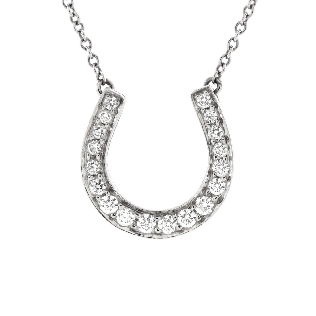 Horseshoe Necklace Platinum with Diamonds