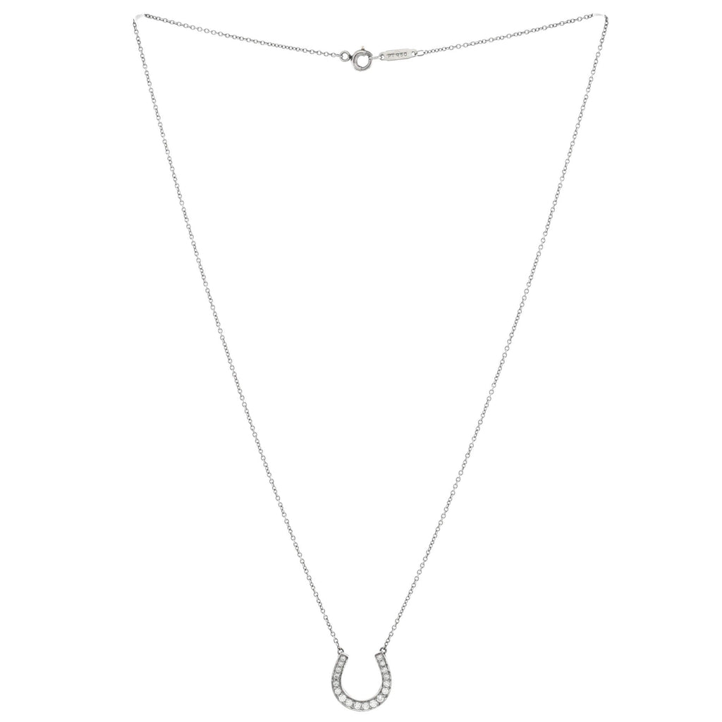 Horseshoe Necklace Platinum with Diamonds