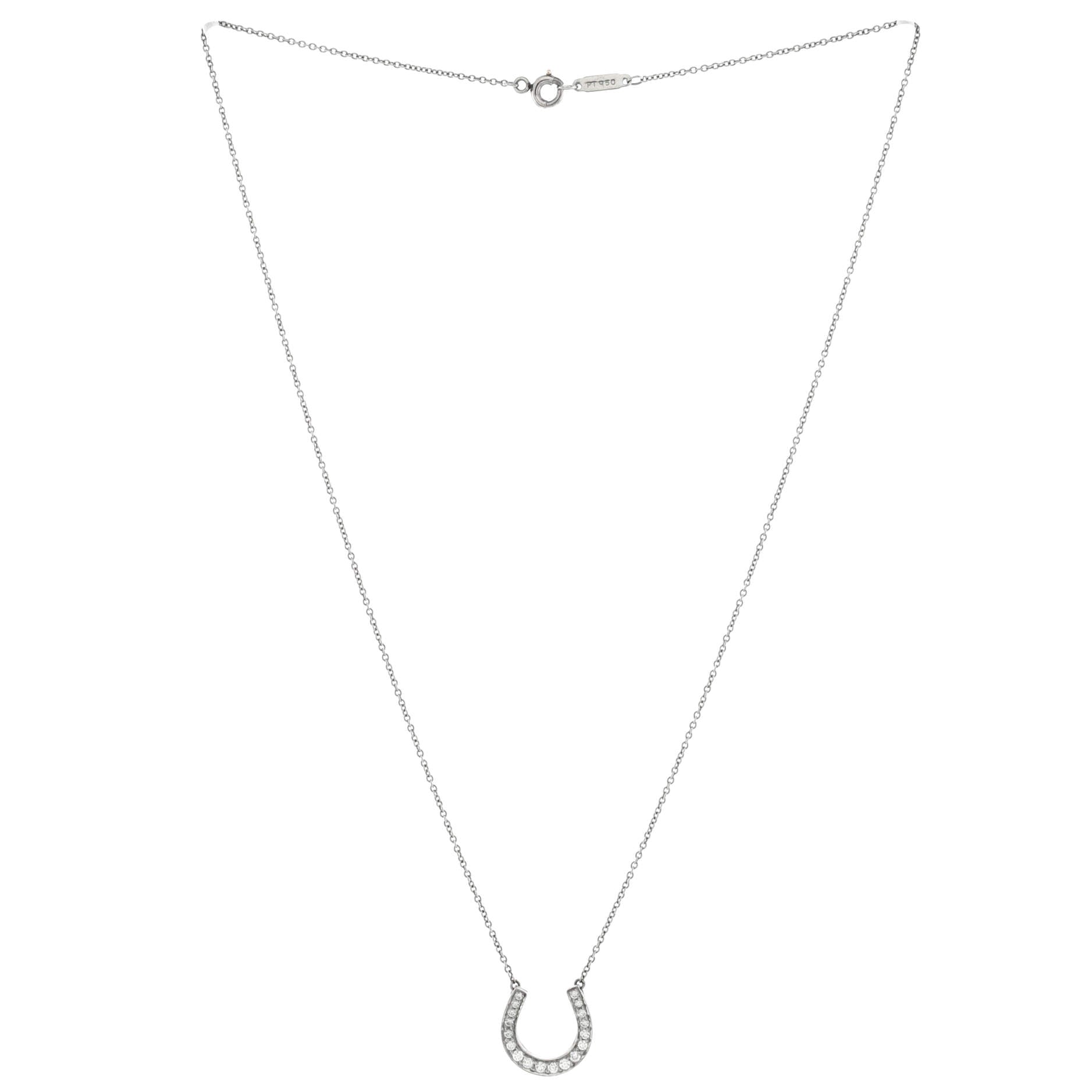 Horseshoe Necklace Platinum with Diamonds