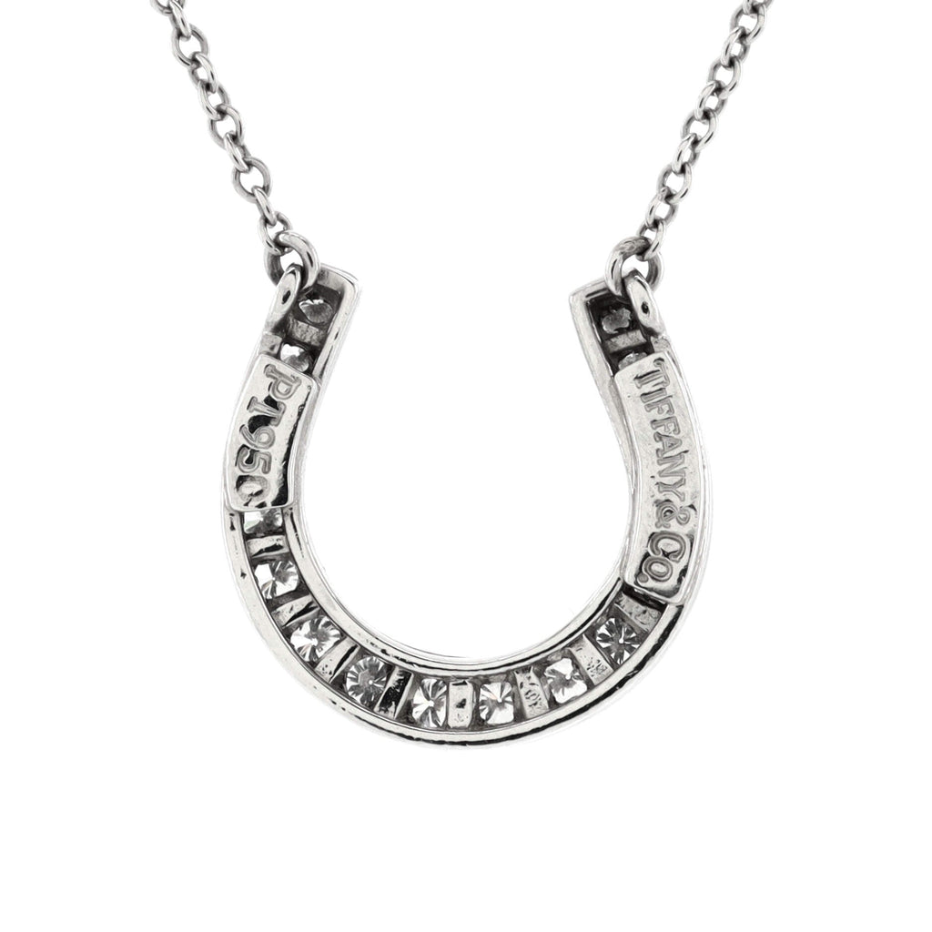 Horseshoe Necklace Platinum with Diamonds