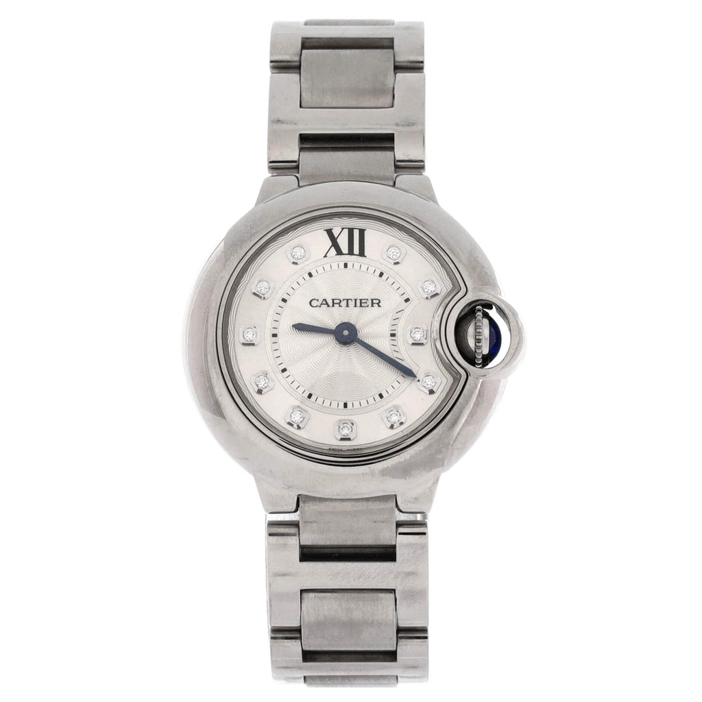 Ballon Bleu de Cartier Quartz Watch Stainless Steel with Diamond Markers 28