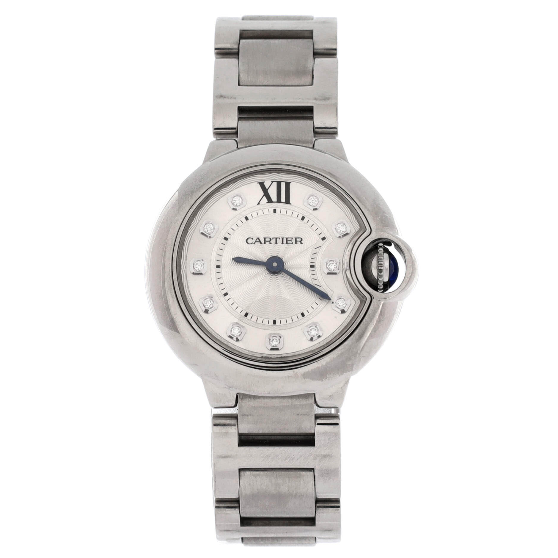 Ballon Bleu de Cartier Quartz Watch Stainless Steel with Diamond Markers 28