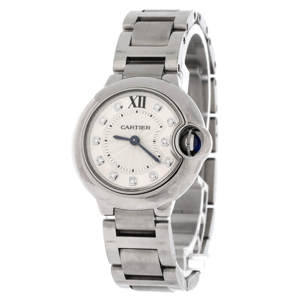 Ballon Bleu de Cartier Quartz Watch Stainless Steel with Diamond Markers 28