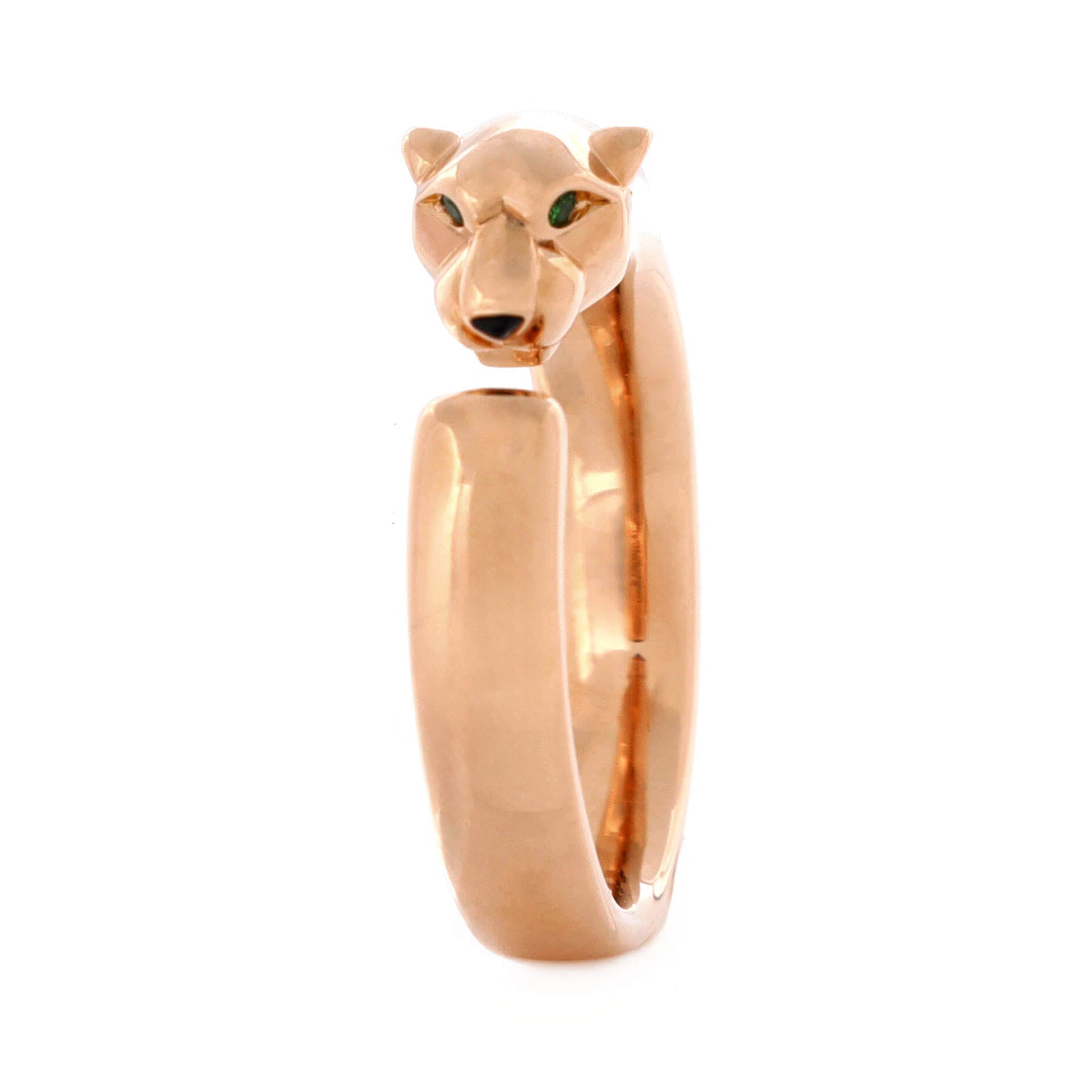 Panthere de Cartier Band Ring 18K Rose Gold with Onyx and Tsavorite 7mm