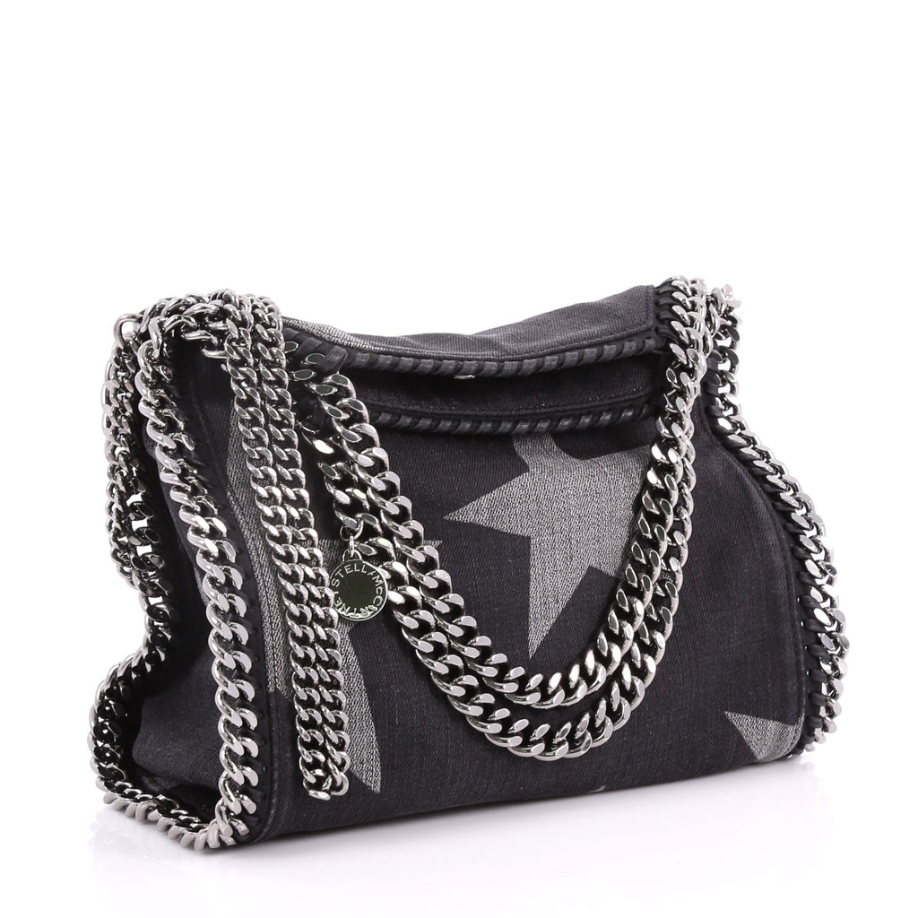 Falabella Fold Over Crossbody Bag Printed Denim Mini