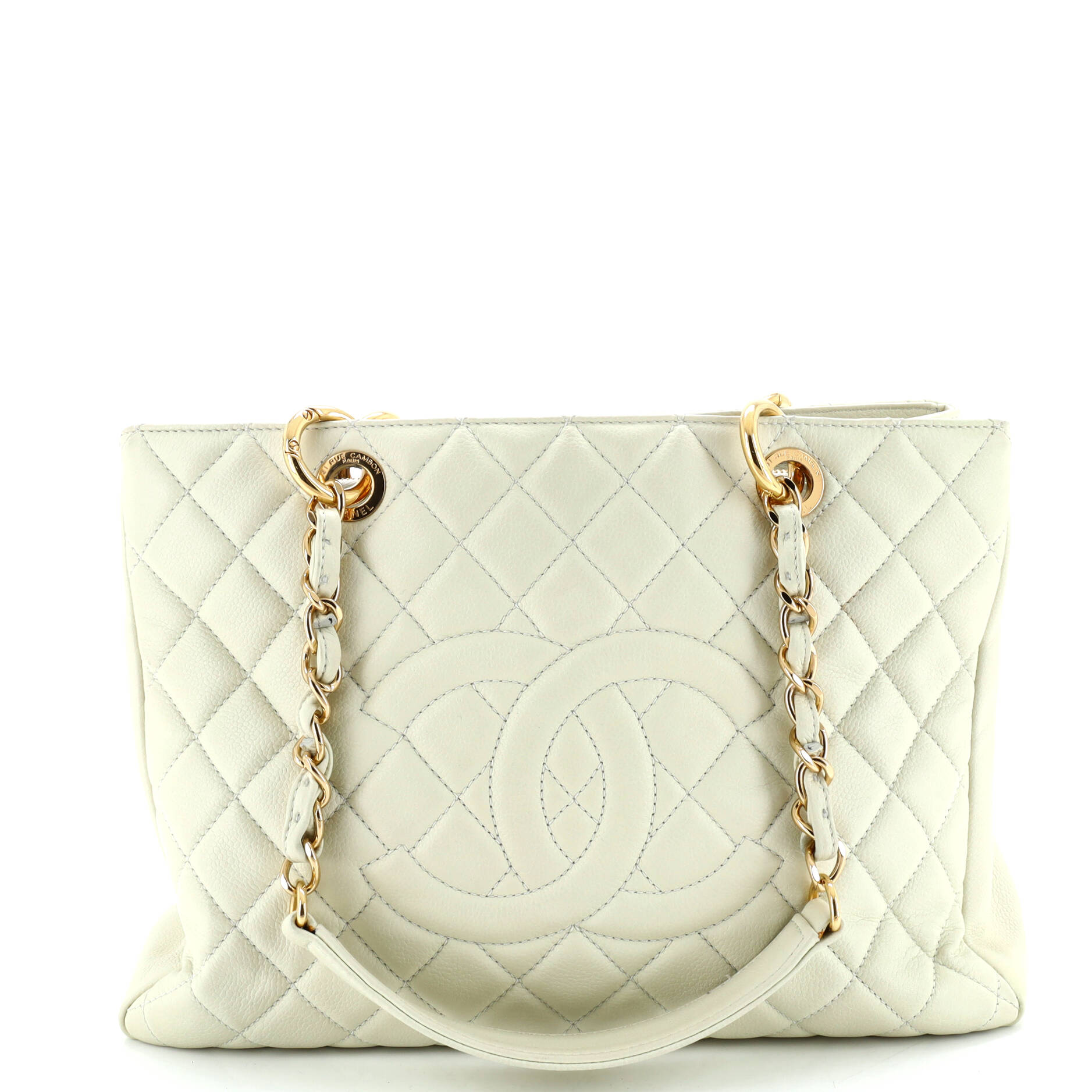 Grand Shopping Tote Quilted Caviar