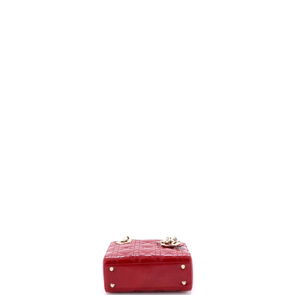 Lady Dior Chain Bag Cannage Quilt Patent Mini