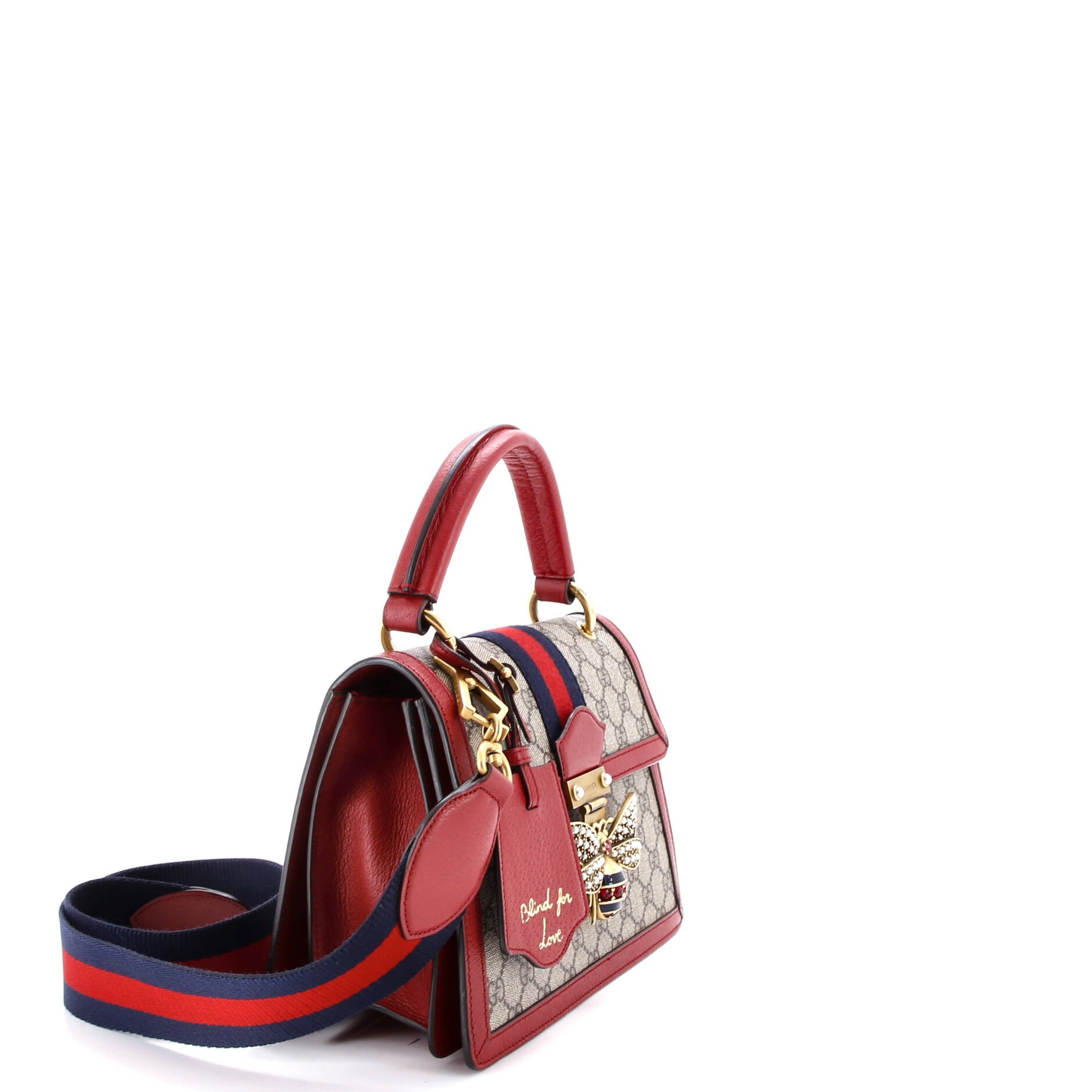 Queen Margaret Top Handle Bag GG Coated Canvas with Leather Small