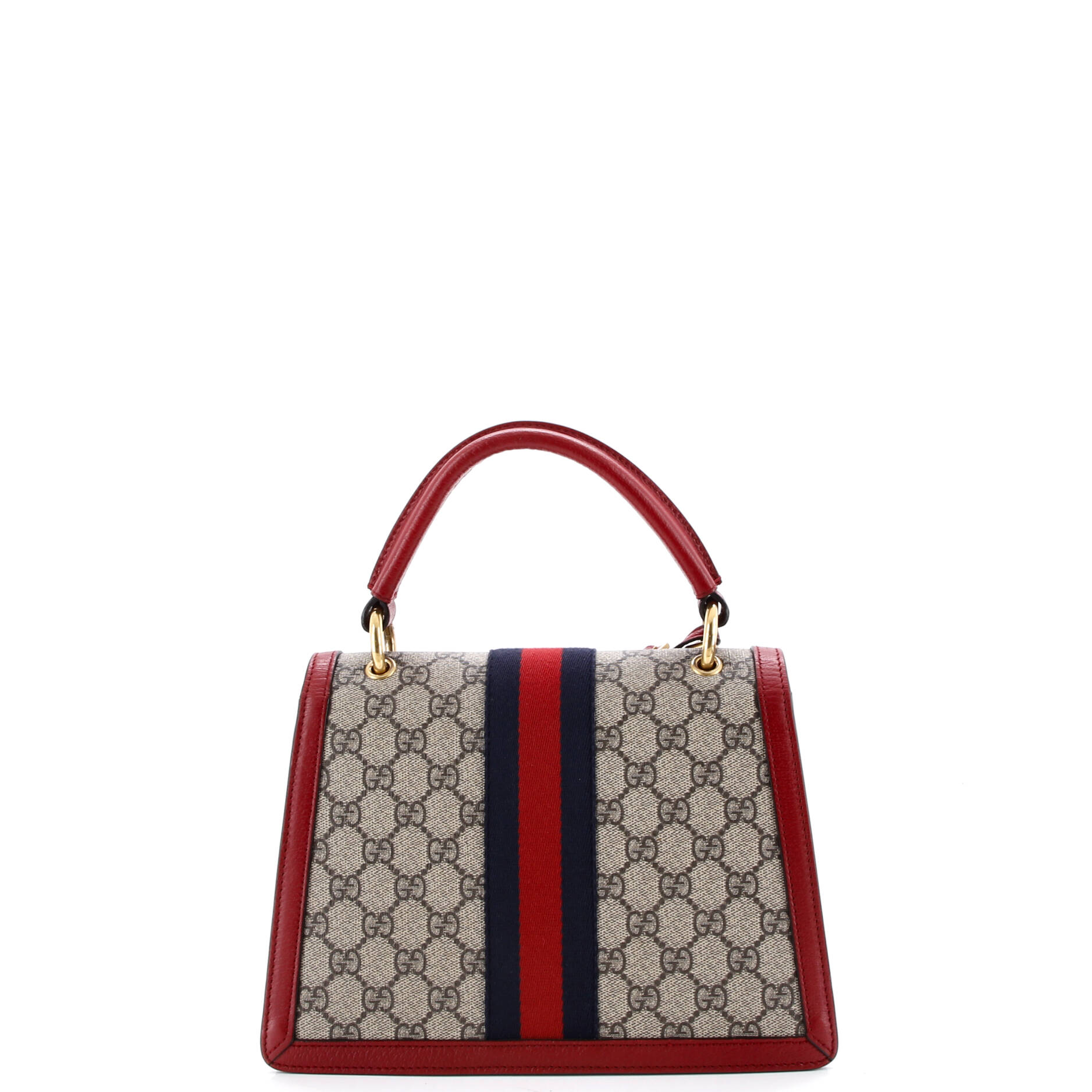 Queen Margaret Top Handle Bag GG Coated Canvas with Leather Small