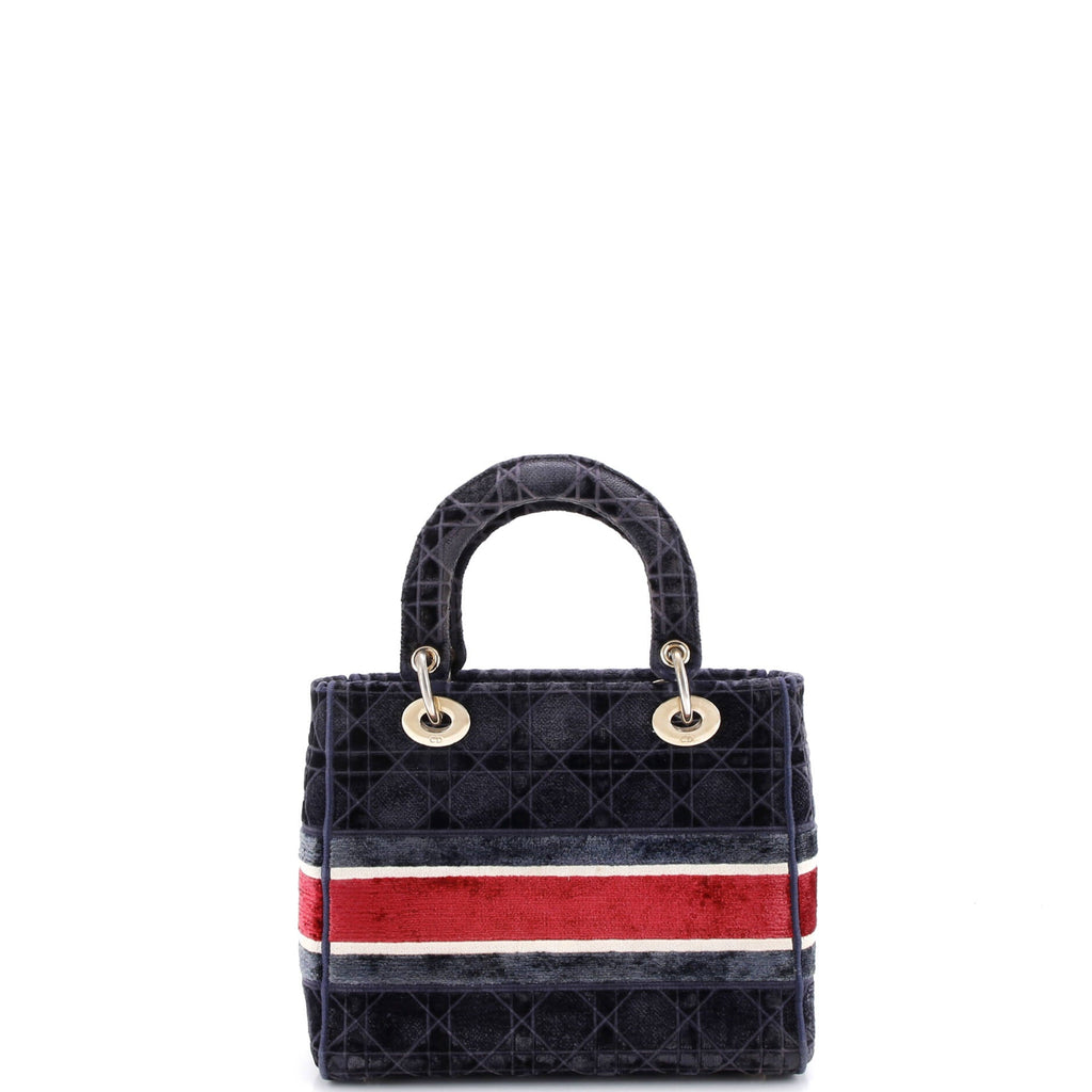 Lady D-Lite Bag Cannage Embroidered Velvet Medium