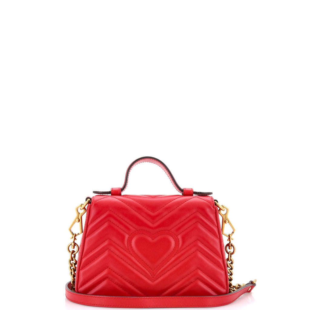 GG Marmont Top Handle Flap Bag Matelasse Leather Mini