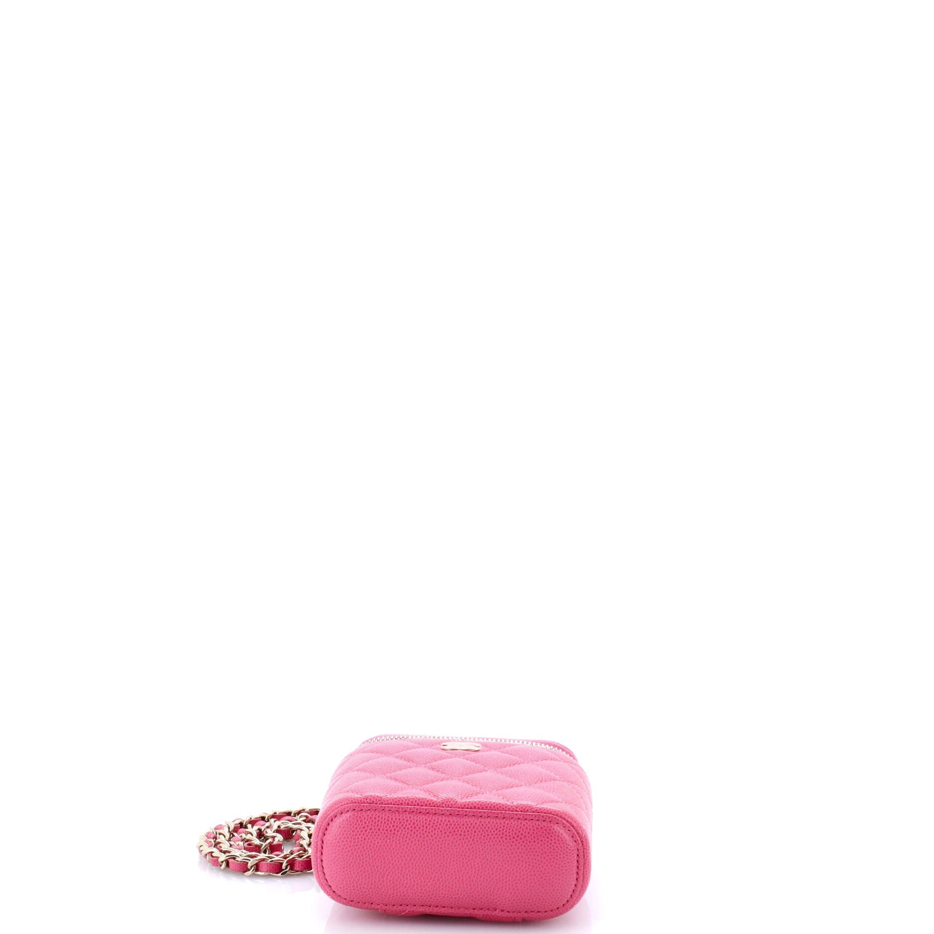 Vertical Classic Vanity Case with Chain Quilted Caviar Mini