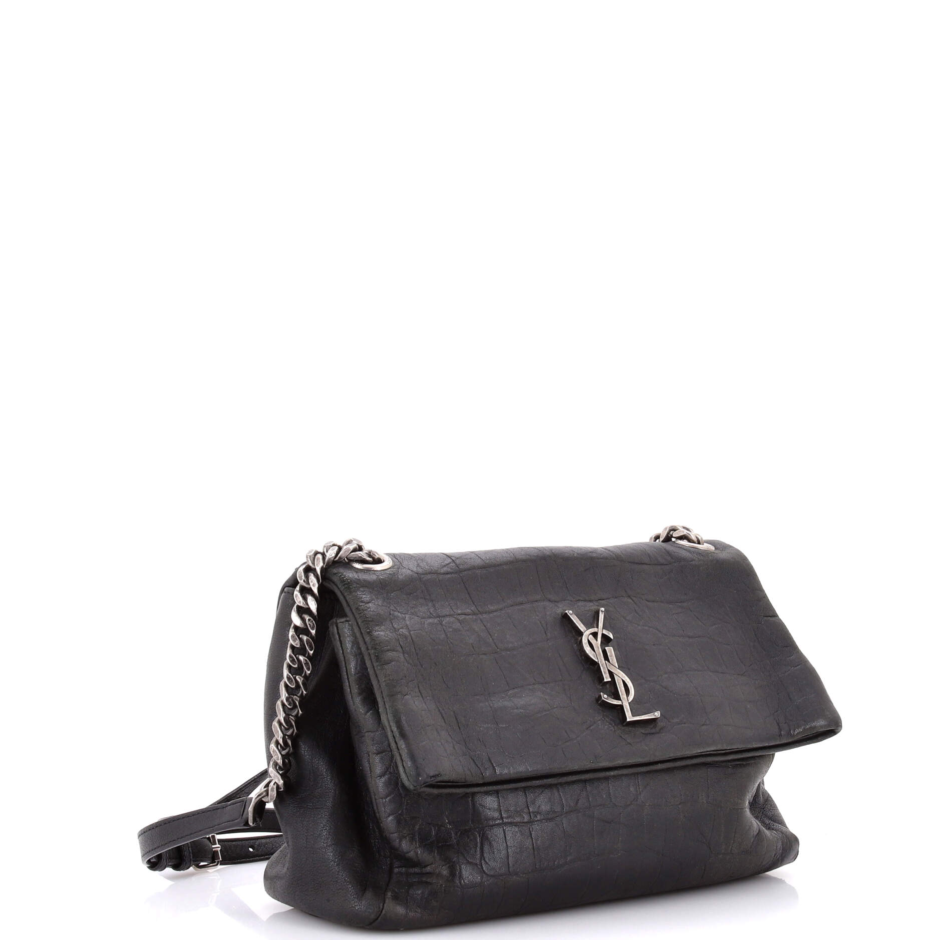 West Hollywood Shoulder Bag Crocodile Embossed Leather Medium