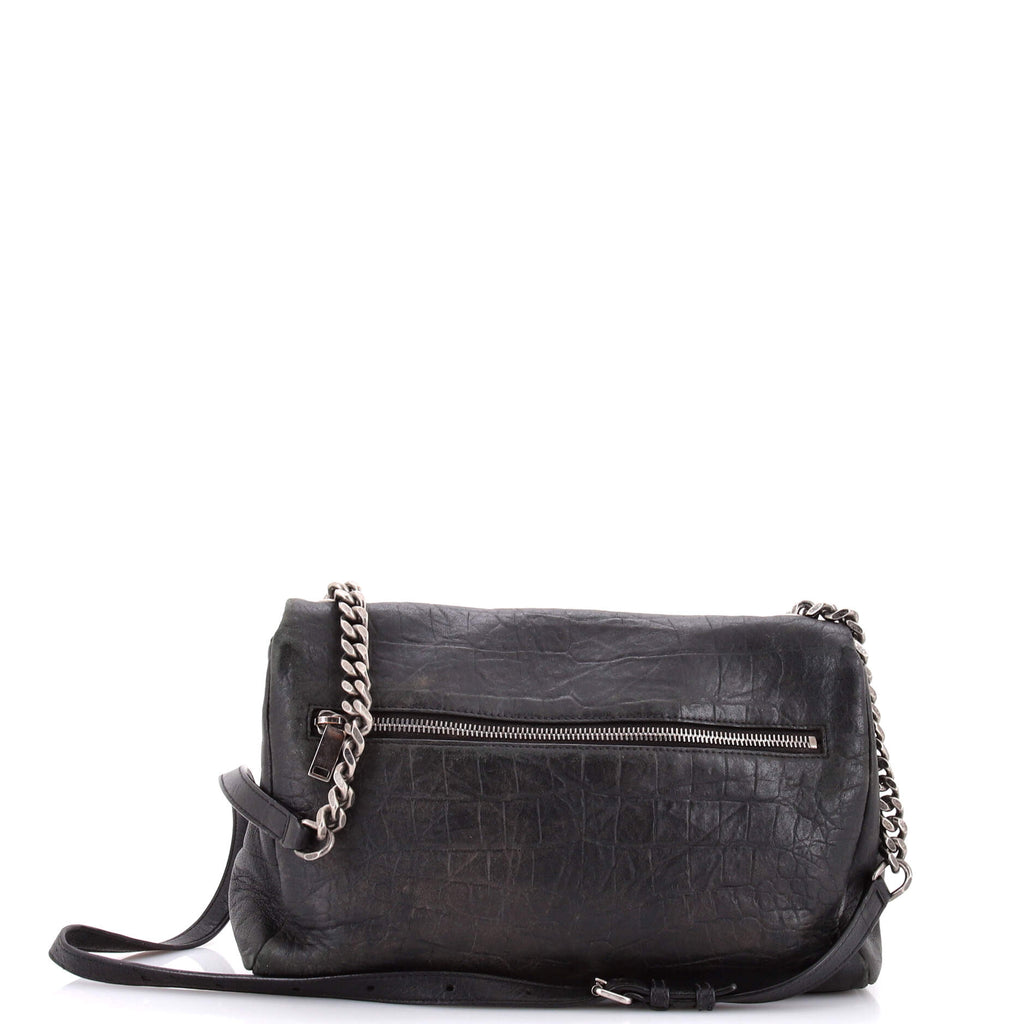 West Hollywood Shoulder Bag Crocodile Embossed Leather Medium