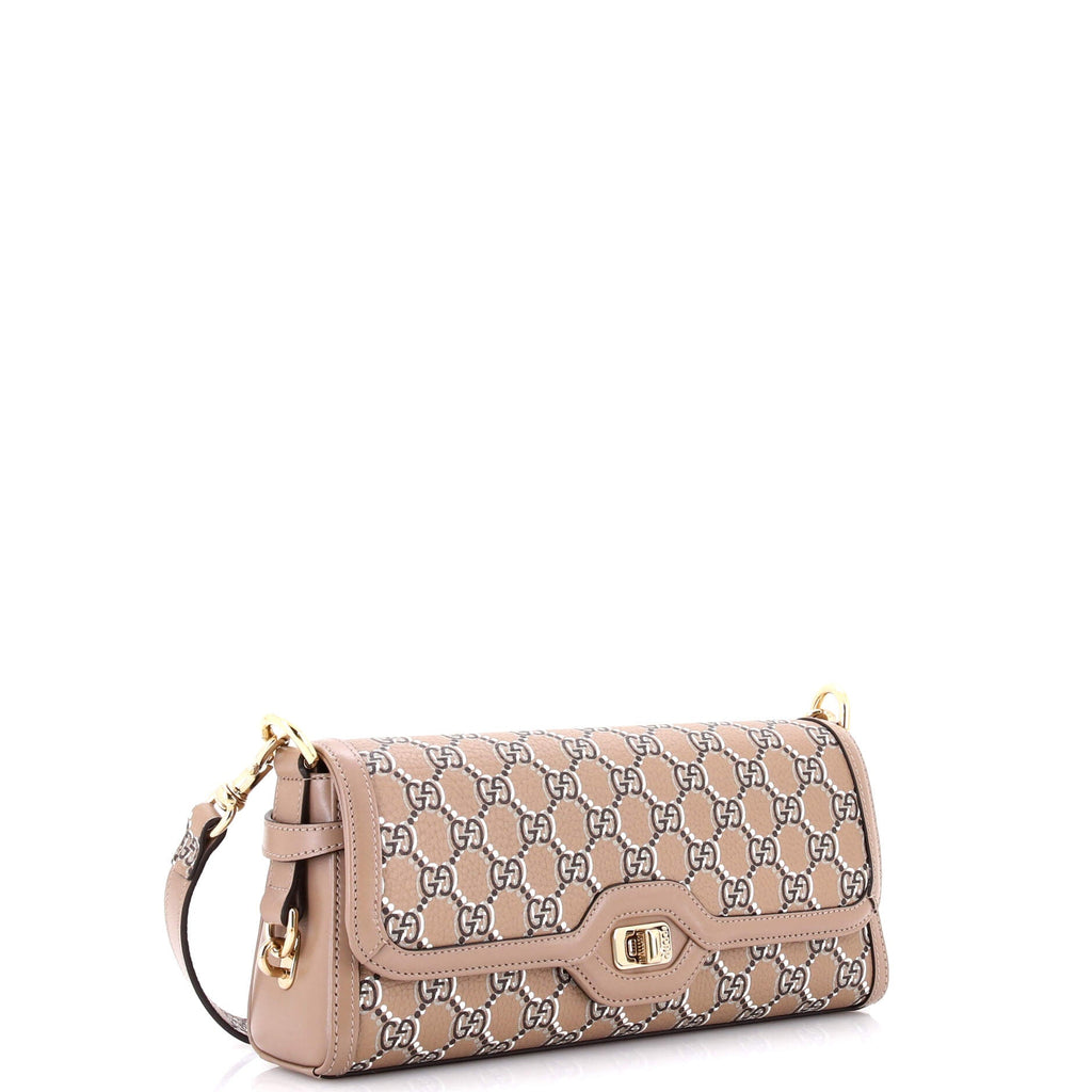 Luce Shoulder Bag Optical GG Printed Leather Small