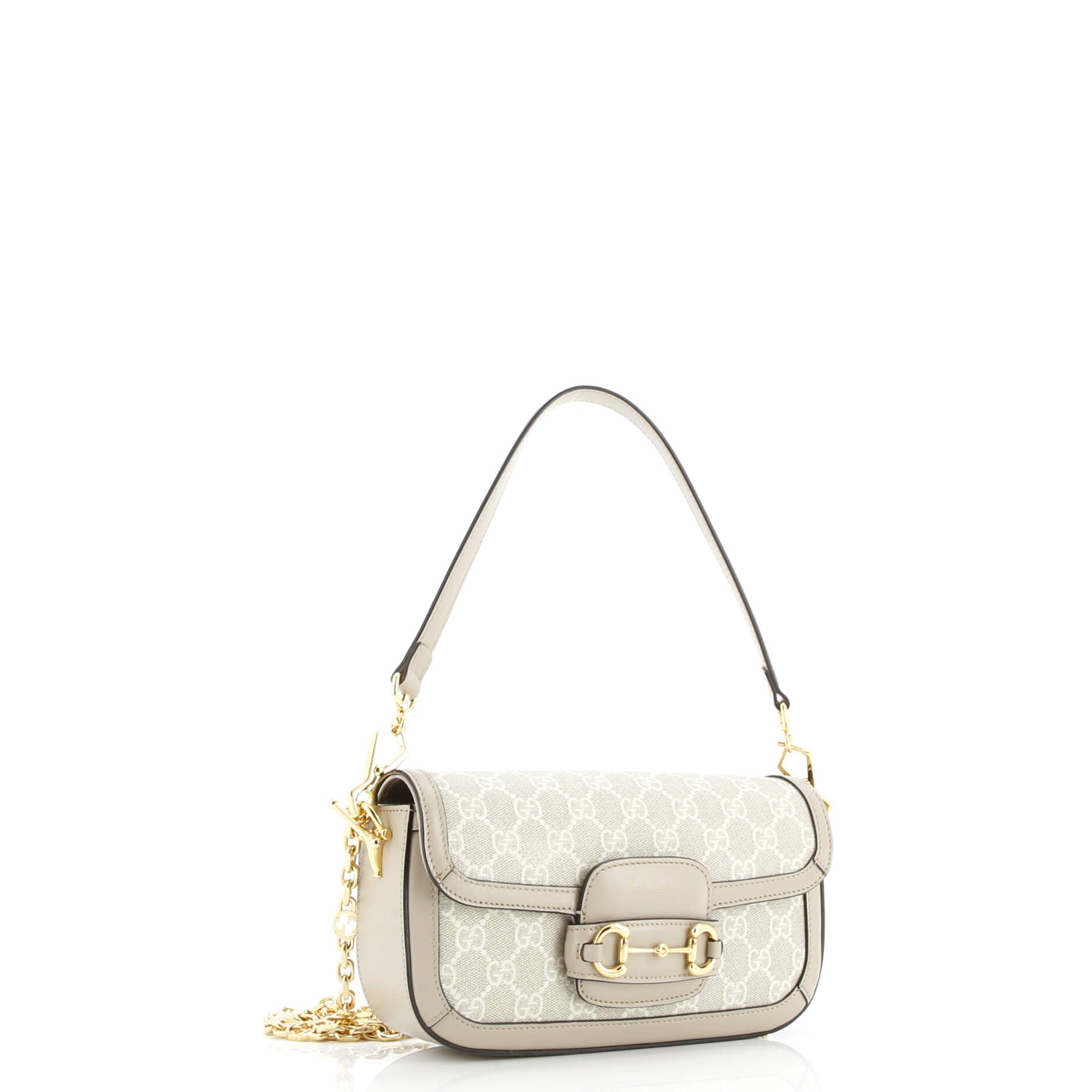 Horsebit 1955 Shoulder Bag GG Coated Canvas with Leather East West
