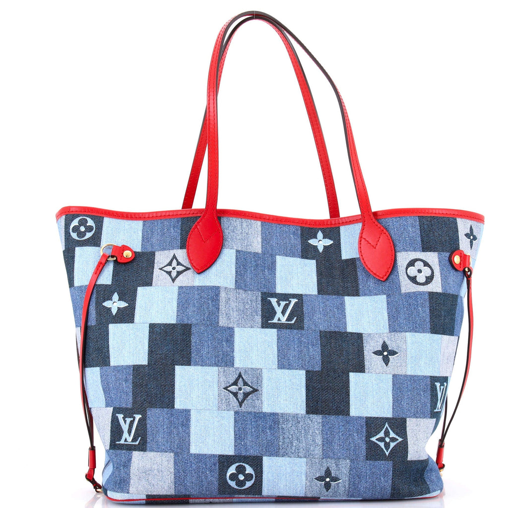 Neverfull Tote Damier and Monogram Patchwork Denim MM