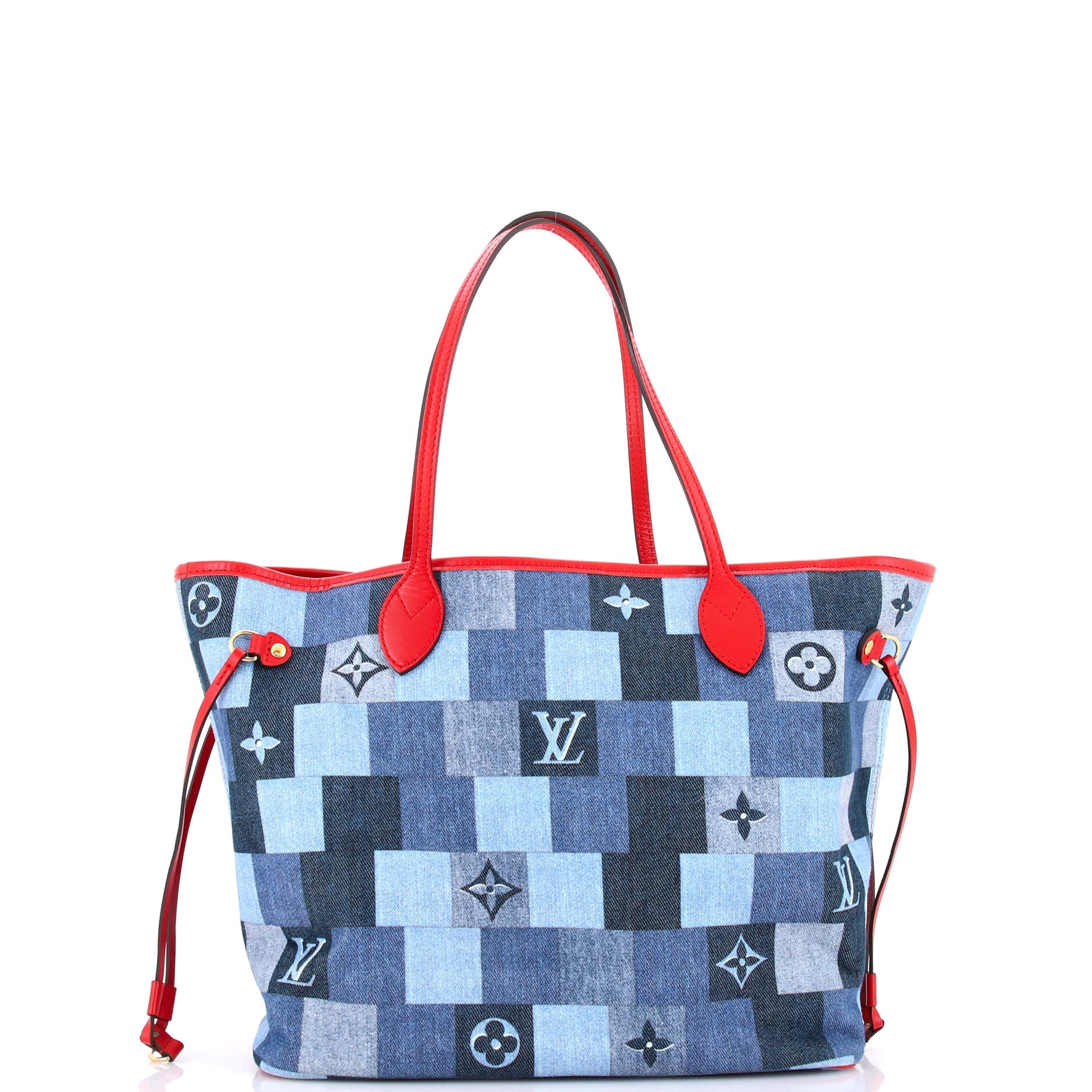 Neverfull Tote Damier and Monogram Patchwork Denim MM