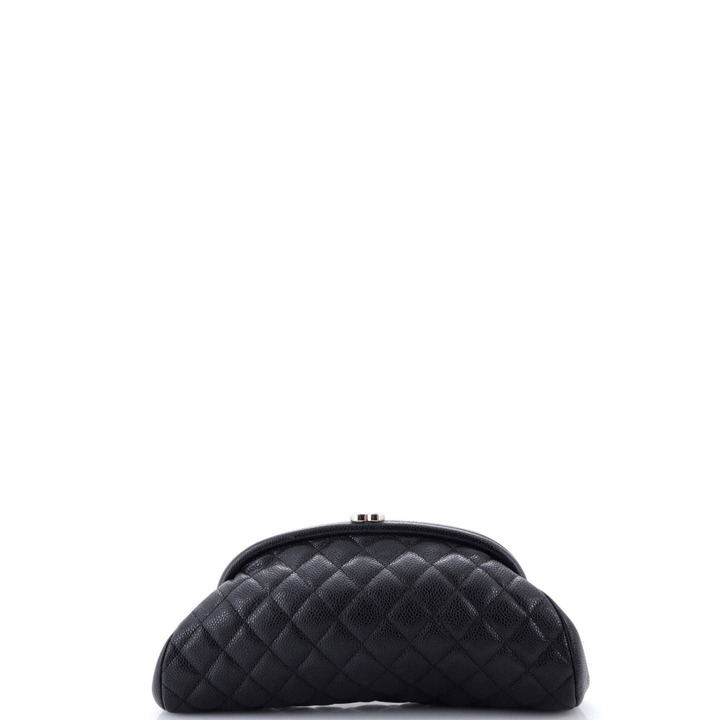 Timeless Clutch Quilted Caviar