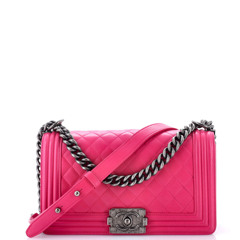 Boy Flap Bag Quilted Lambskin Old Medium
