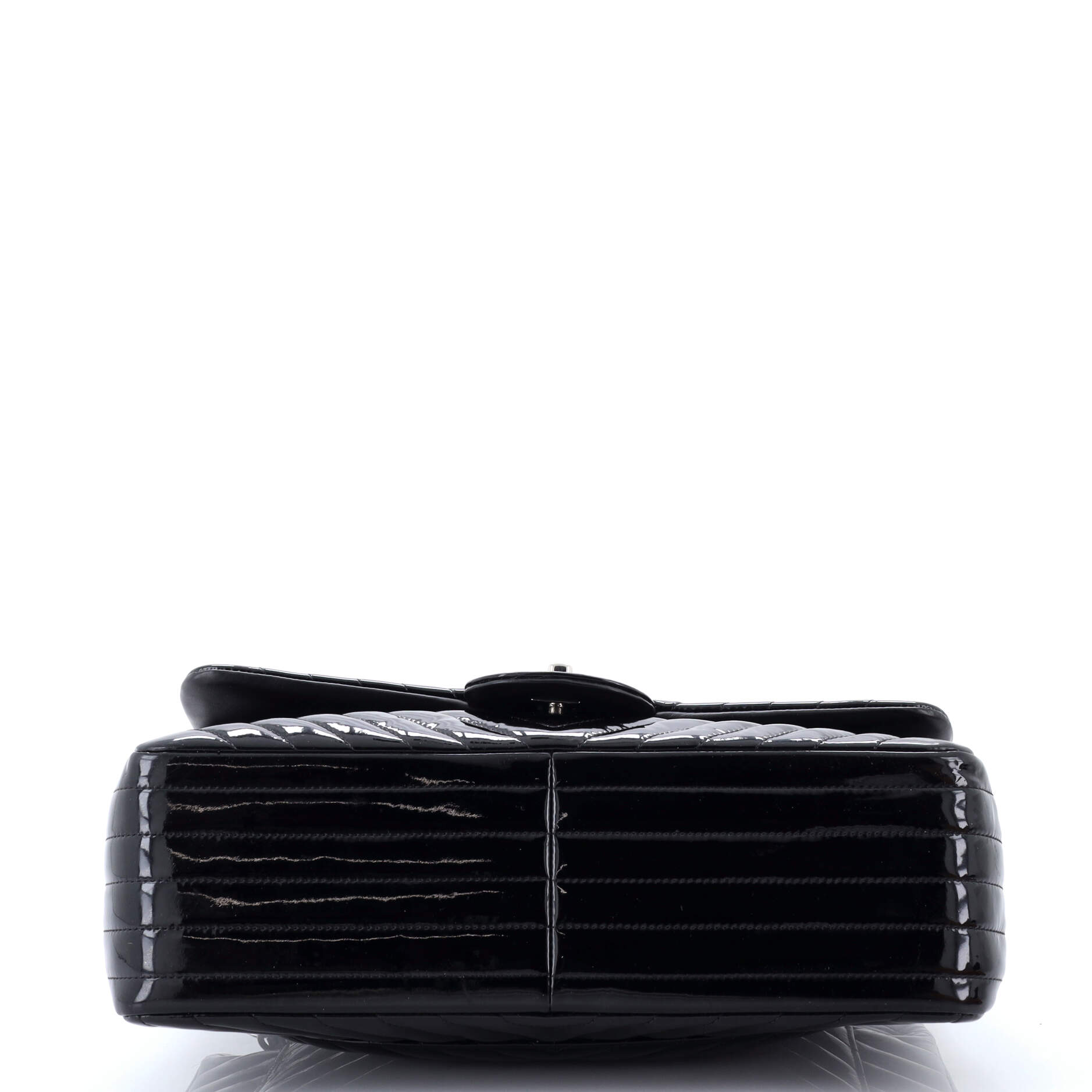 Classic Double Flap Bag Chevron Patent Jumbo