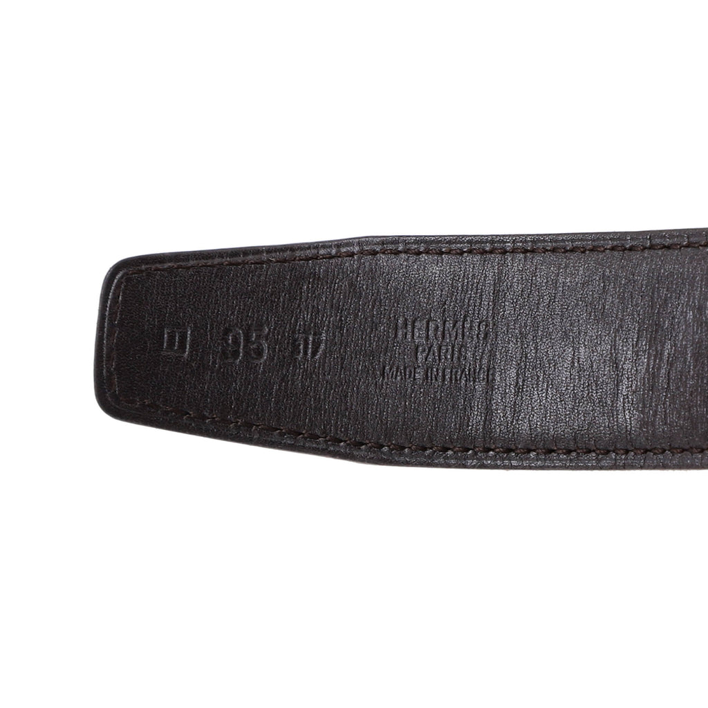 H Au Carre Reversible Belt Leather Medium