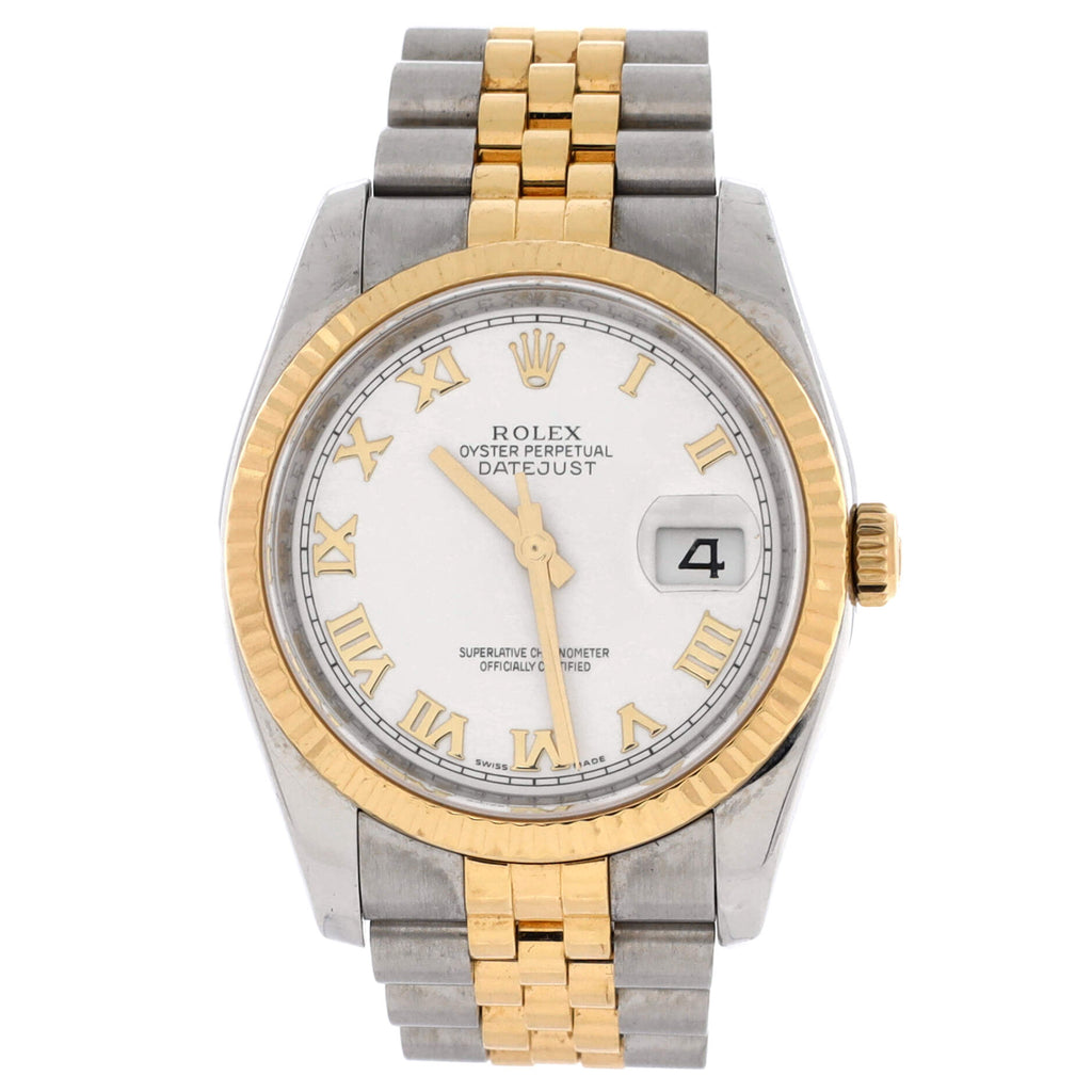 Oyster Perpetual Datejust Automatic Watch Stainless Steel and Yellow Gold 36