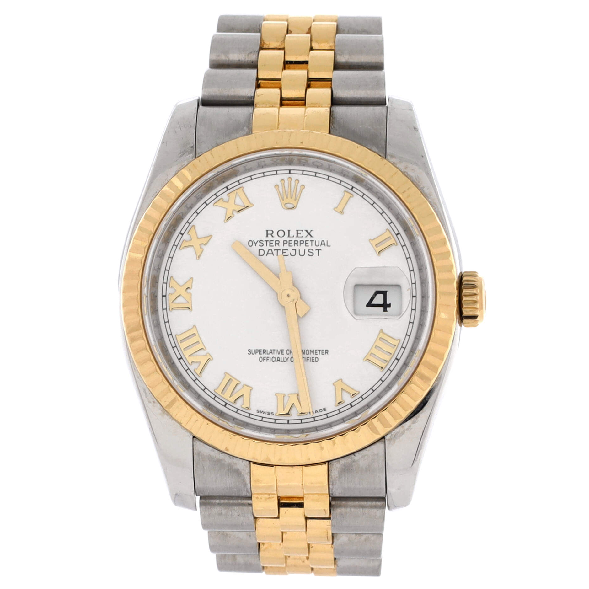 Oyster Perpetual Datejust Automatic Watch Stainless Steel and Yellow Gold 36
