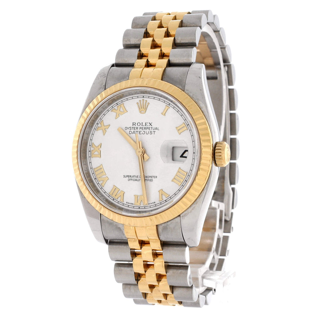 Oyster Perpetual Datejust Automatic Watch Stainless Steel and Yellow Gold 36