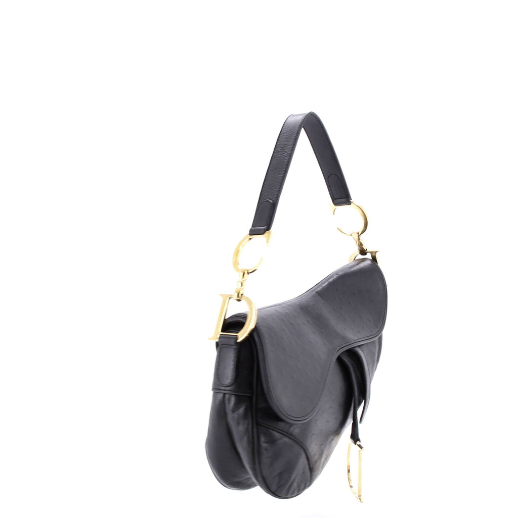 Vintage Saddle Bag Ostrich Medium