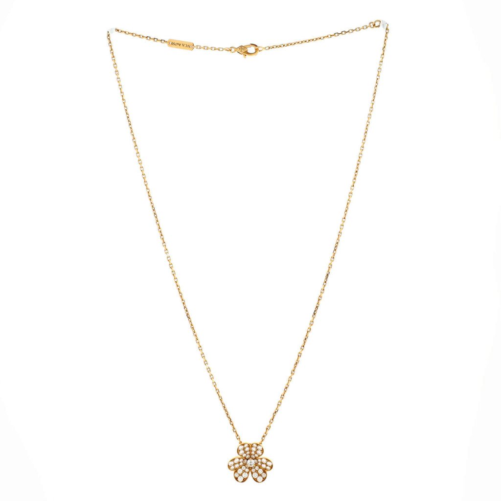Frivole Pendant Necklace 18K Yellow Gold with Pave Diamonds Small