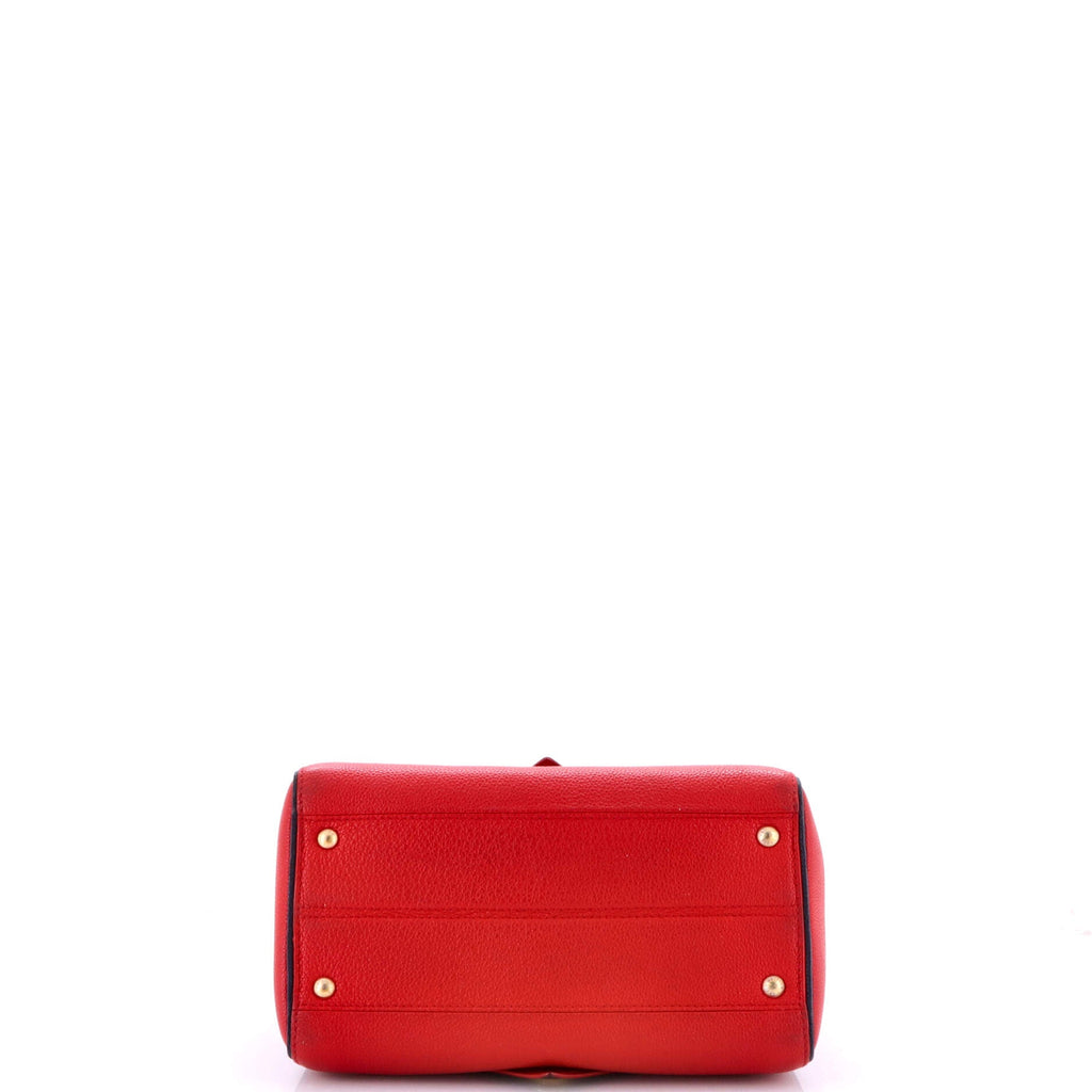 Double V Handbag Calfskin with Monogram Canvas