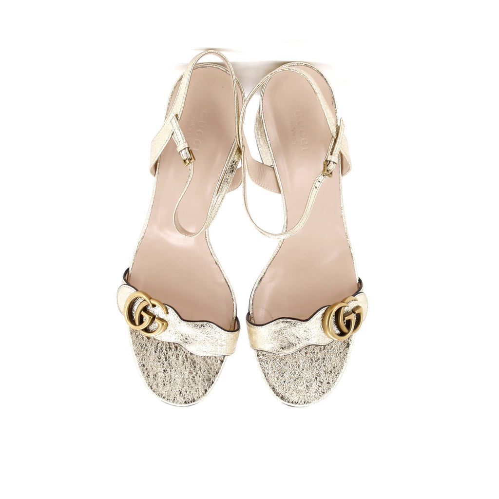 Women's GG Marmont Block Heel Sandals Leather