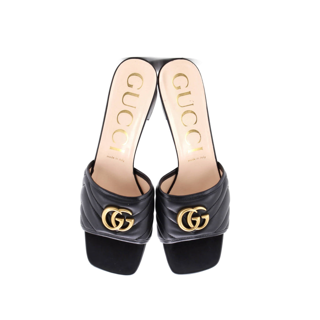 Women's Marmont Slide Heeled Sandals Matelasse Leather
