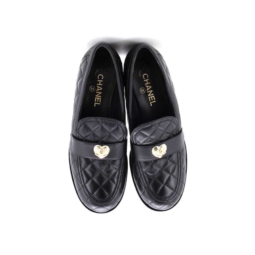 Women's CC Heart Loafers Quilted Leather