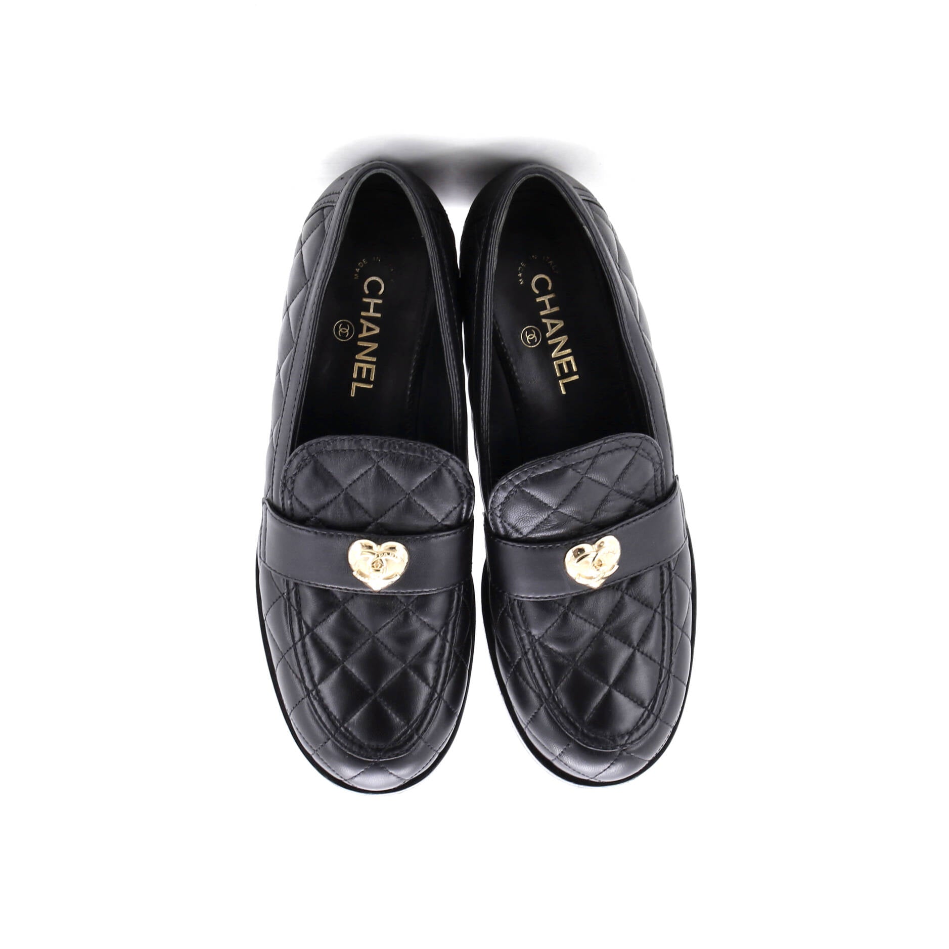 Women's CC Heart Loafers Quilted Leather