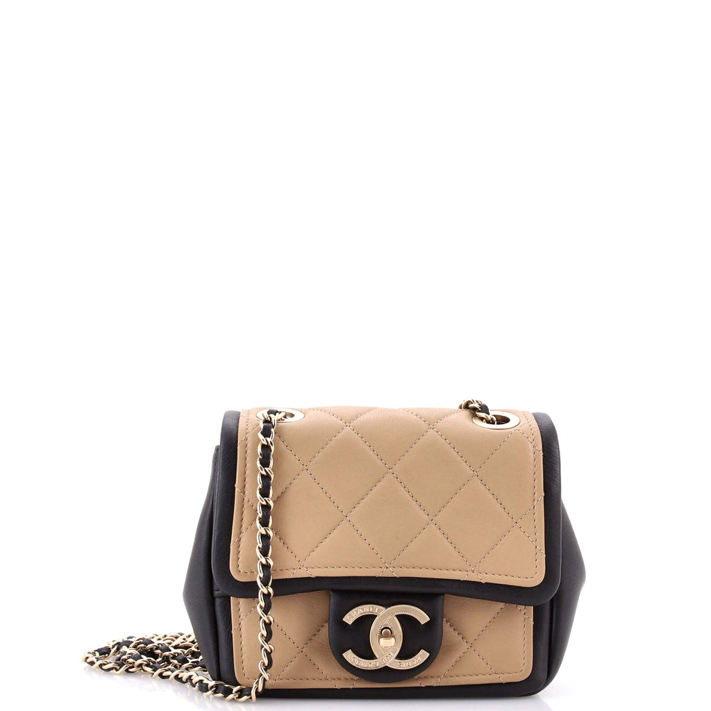 Graphic Flap Bag Quilted Calfskin Mini