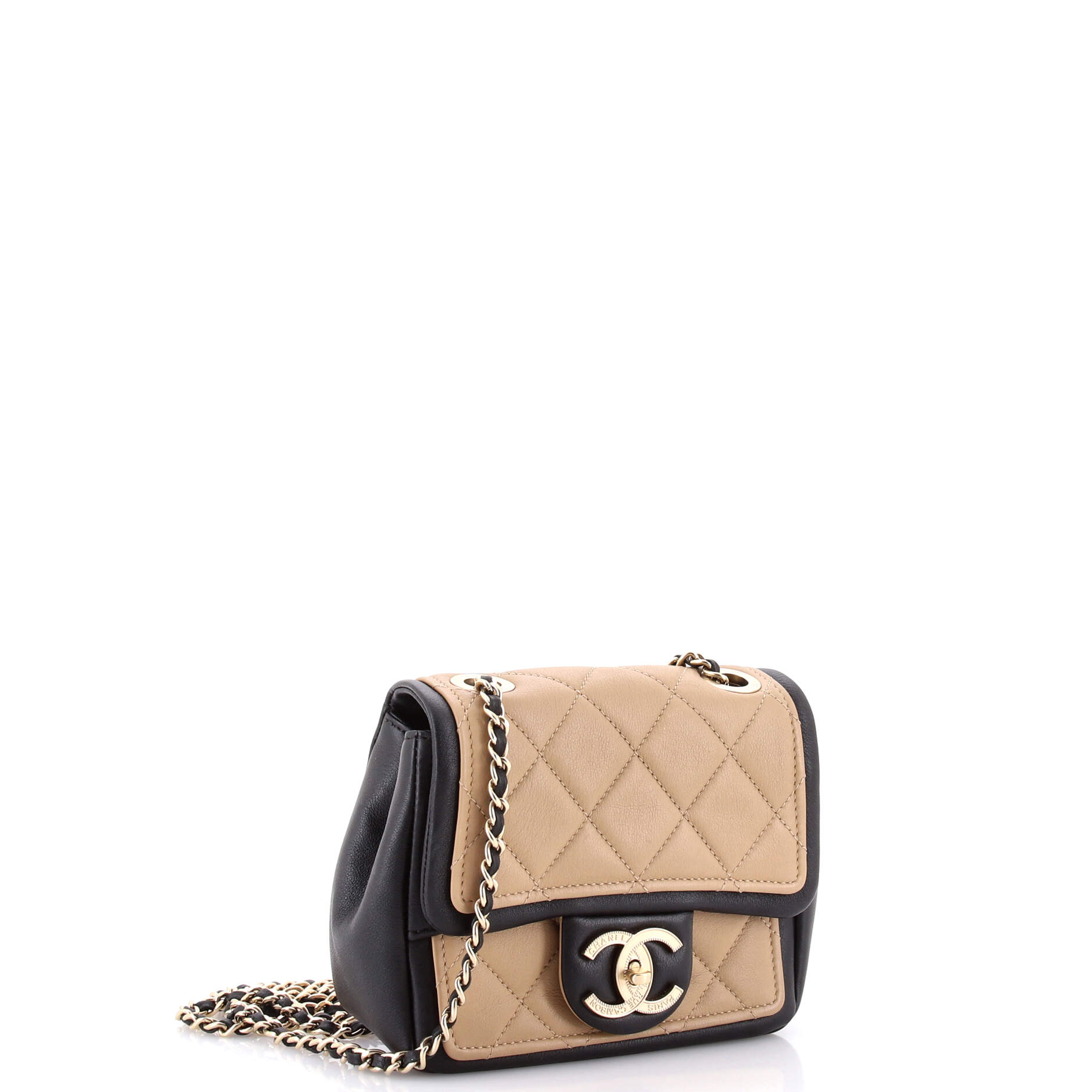 Graphic Flap Bag Quilted Calfskin Mini