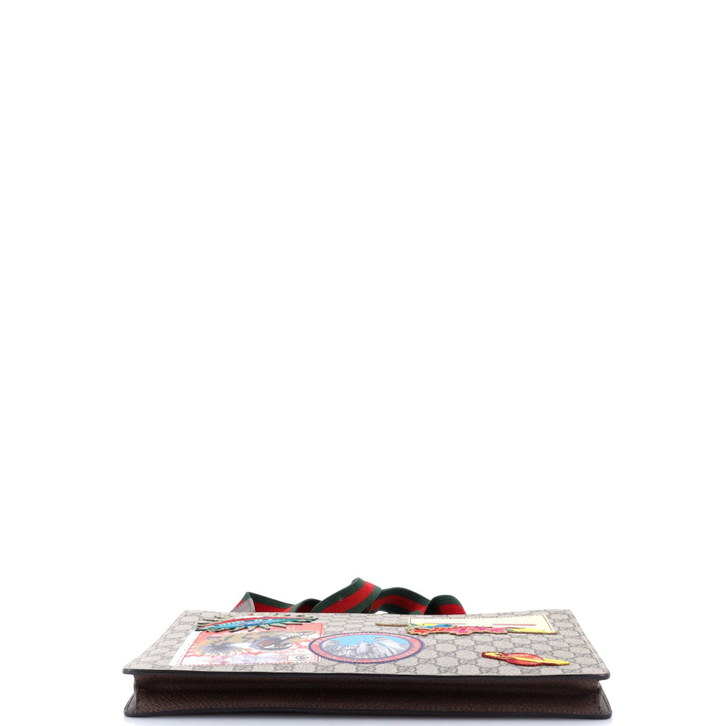 Courrier Messenger Bag GG Coated Canvas with Applique