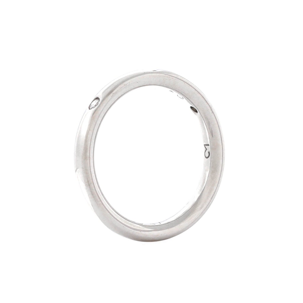 Tendrement Etoiles Wedding Band Ring Platinum with 3 Diamonds 2.5mm