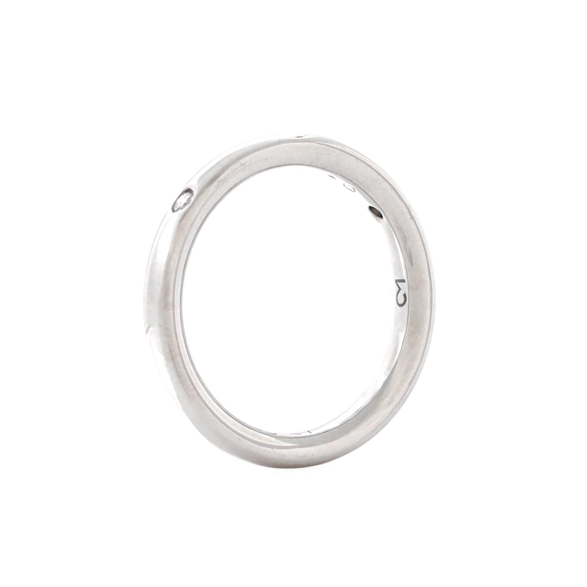 Tendrement Etoiles Wedding Band Ring Platinum with 3 Diamonds 2.5mm